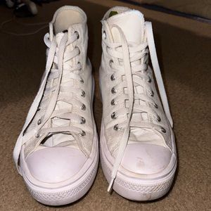 white platform converse